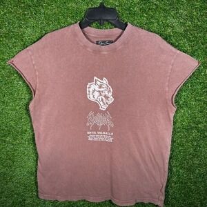 Darc Sport Wolves Club Until Valhalla Muscle Tee Shirt Mauve Small